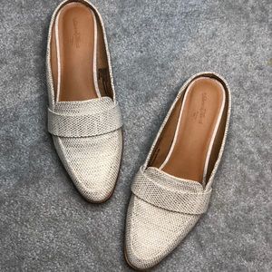 Beige backless loafers